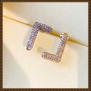 Mode dubbele kleur oorbellen dames boucle d'Oreille Westwood sieraden ontwerpers diamant oorbellen studs dames wieden f