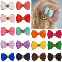 Horquillas infantiles con lazo de doble capa a la moda, bonitos lazos hechos a mano, Clips de pico de pato, tocados para bebés, accesorios para el cabello para niños dulces