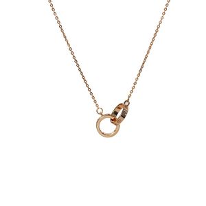 Mode dubbele ronde hanger ketting rose goud zirkoon cirkel ketting voor vrouwen sieraden cadeau