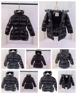 Mode Down Manteau Kid Manteaux À Capuchon Bébé Vêtements Enfants Manteau Designer Épais Chaud Outwear Fille Filles Designers Longue Ceinture Avec Lettres Zipper Vestes vêtements 110-160