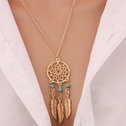 Collier pendentif en plumes attrape-rêves, bijoux à la mode, clavicule entière, tempérament pour femme, cadeau 258Q