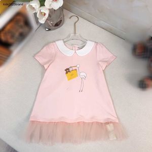 Robe à la mode pour filles, jupe en dentelle, vêtements pour bébés, taille 80 à 140 CM, manches courtes, jupe à revers, Oct05