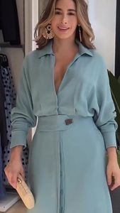 Robe de mode pour V couche de cou robe femme luxe de couleur de couleur solide élégante robe de soirée midi robe 2023 pochets de glissière de fête