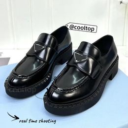 Modekleding schoenen casual loafers voor dames bruiloft leren hoge hak platte schoen vrouw formeel sociaal dik wit