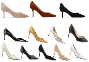 Chaussures habillées de mode Styles élégants talons aiguilles pour femmes 8 10 12CM escarpins en cuir véritable à bout pointu mocassins Banquet avec boîte