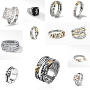 Anneau de créateur Anneau torsadé anneau en argent vintage pour hommes Femmes avec anneau de diamant Bijoux de créateur Couple d'anneau d'anneau d'anneau d'anneau d'anneau de fiançailles