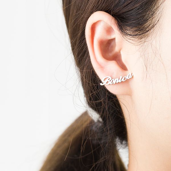 Fashion-e Boucles D'oreilles Pour Femmes Meilleur Ami Bff Cadeau Personnalisé Initial Brincos 2018 En Acier Inoxydable Or Boucles D'oreilles Bijoux