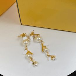 Pendientes de aro de moda para mujer, pendientes de aro de lujo, pendientes de oro F, joyería de diseñador de marca, collar de brazalete, pendiente elegante para mujer 11