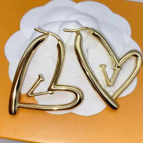 Fashion Ear Studs Luxury Designer grande Gold Love Hoop Jewellry For Women Top Stud Earring Women Titanium 2907