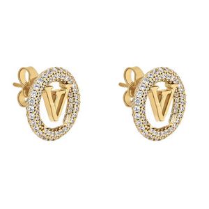 Boucles d'oreilles de styliste plaqué or, marque de luxe, clous en diamant pour femmes, bijoux de fête de mariage