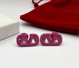 Orecchini di moda firmati semplici orecchini con ciondolo per uomo donna classico rosa 3 stili7113529