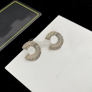 Mode oorbellen vrouw luxe designer oorbellen brief sieraden vrouwen diamanten oorbellen bruiloft
