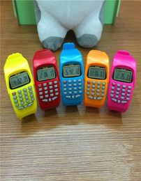 Fashion Electronic Digital LED Watch Casual Silicone Sports Watches for Kids Kids Multifuntion Calculator Wallwatch Colorful9819453