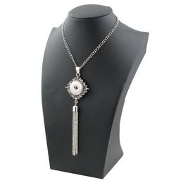 Fashion Elegant Beauty Pildel Metal Flower Pendant pendentif Collier Snap 60cm Fit 18 mm Buttons Snap Jewelry Whole7607773