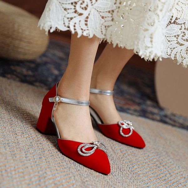 Mode élégant Designer sandales talons hauts plate-forme talon épais pointu pompes fête de mariage grande taille femmes chaussures 46 47 48 2111