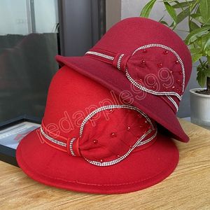 Mode Elegant Diamond Leaf Warm Women's Fisherman Hat Winter Embet Hats For Women Casual Panama Caps Foldable Girls Ladies Gorras