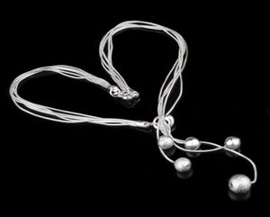 Mode elegante dames ketting 925 kleine ball hanger lange ketting mulit ketting verzilverde sieraden liefdevol cadeau8560874