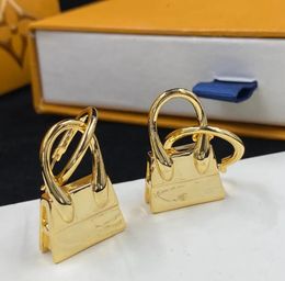 Mooie metalen tas hanger oorbellen mode dame hoepel oorbel luxe 18k gouden oorstekers set ontwerpers basketbal oorbel voor charme vrouwen bruiloft sieraden geschenken met doos