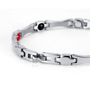 Pulsera magnética de salud energética de acero inoxidable elegante a la moda con diamantes de imitación magnéticos pulseras de amor de amistad para mujer S915