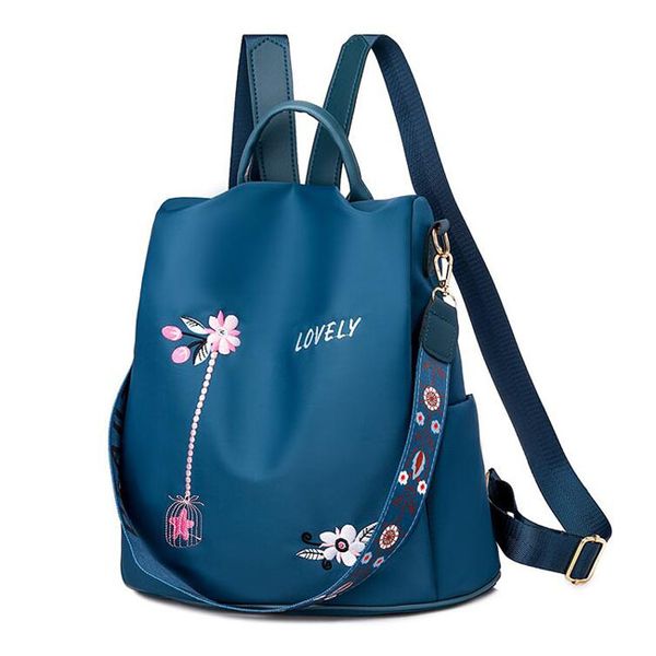 Mochila con letras bordadas a la moda, bolsos de diseñador para mujer, mochilas con flores, mochilas para mujer, bolsos para mujer, 3 colores