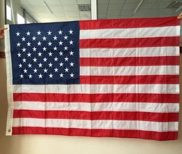 Mode geborduurde sterren en strepen genaaid vlag 3 x 5 ft 210D Oxford nylon messing doorvoerstoffels Amerikaanse flag1167351