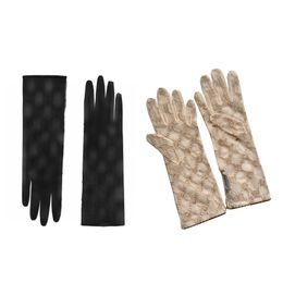 Mode broderie cinq doigts gants femmes élégantes mitaines Beige mariage fiançailles rétro dentelle ornements femme Glove289p