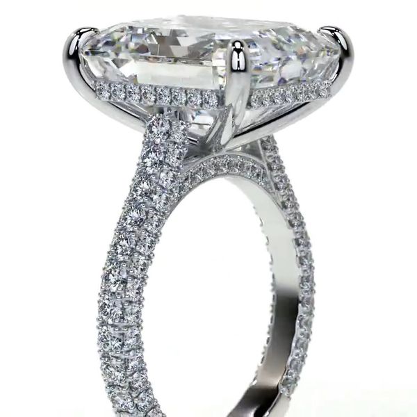 Mode émeraude coupe diamant Designer fiançailles 925 anneaux de mariage en argent Sterling pour les femmes bleu doigt en gros cadeau bijoux