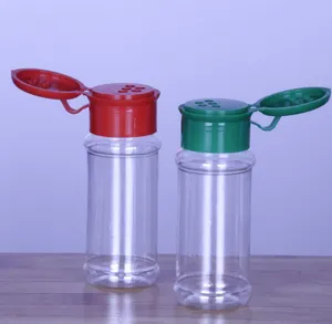 Mode lege plastic kruidenflessen ingesteld voor het opslaan van BBQ kruiden zoutpeper, glitter shakers flessen 60 ml/2 oz
