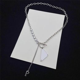 Moda Esmalte Triângulo Pingente Colares Para Mulheres Luxurys Designers Colares Mulheres Cristal Link Chains299W