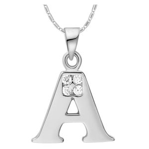 Mode Engels Brief Ketting Hanger Alfabet Letters A-R Kristal Wit Goud Vriendschap Minnaar Kerstcadeaus Necklaces303Z