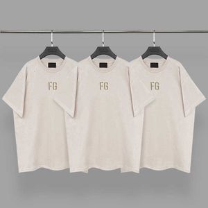 Fashion Ess Designer 2023 Printemps / été American Trendy Brand T-shirt Street Fog Pure Cotton Short Mens High Styley