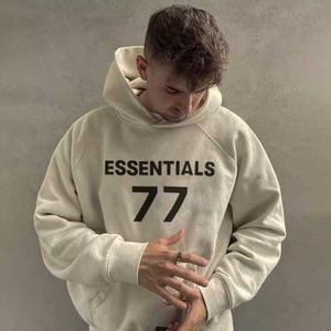 Fashion Ess Designer Hoody hoodie FOG Double Thread ess High Street Couple Hooded Loose Sweater Pullover para hombres y mujeres ESSENTIALS77