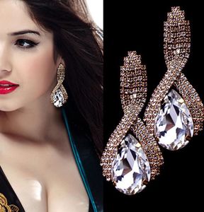 Mode Europa Sieraden Oorbel Voor Vrouwen Sparkly Crystal Rain Stud Earring Dames Swing Oorbellen Luxe Avond Prom Party Earring8388819