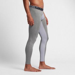 Mode-Europese en Amerikaanse stretch Sneldrogende sporten en fitnessbroek heren basketbal sport panty's stitching running broek grijs