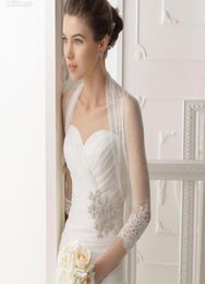 Fashion European Design 34 manga Wholeretail White Bridal Bolero con apliques Accesorios de bodas transparentes57924568040657