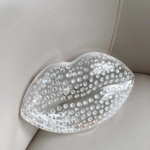 Mode Avondtasje Lippen Diamant Ingelegde Avondtasje Dames Schuine Clutch Tas Met Grote Capaciteit 022924a