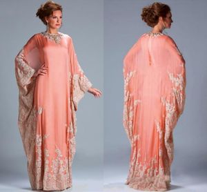 Qatar 2024 Robes de soirée de mode en mousseline de soie caftan Dubaï robe arabe dentelle manches longues ajustées mère musulmane de la mariée robes de grande taille HY4133