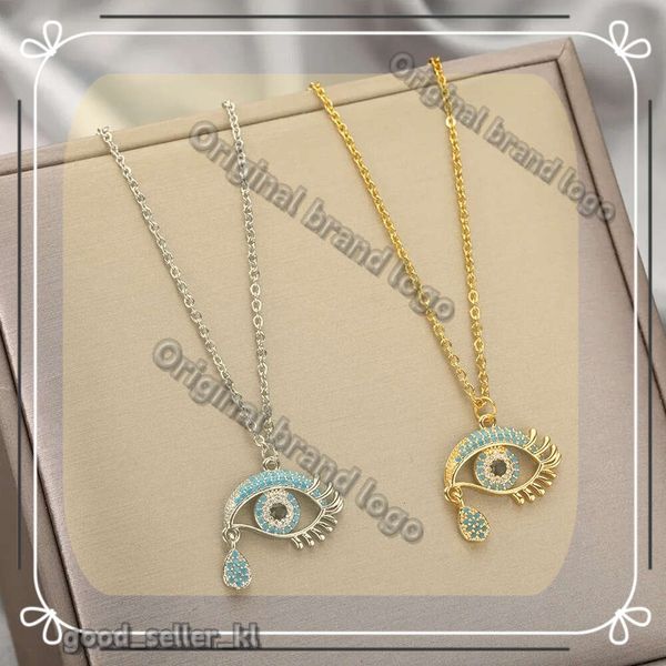 Fashion Evil Eye Pendants Colliers de créateurs pour les femmes 2024 Goth 14K Yellow Gol Choker Designer Collier Vintage Turkish Eye Neck Chains Jewelry 309