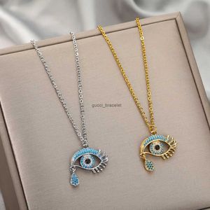 Mode boze ooghangers kettingen voor vrouwen 2024 Goth 14k gele gouden choker ketting vintage Turkse eye nek ketens sieraden
