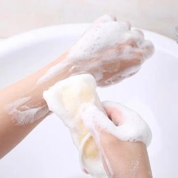 Mode Exfoliërende Mesh Zeepzakje Bubble Foam Netto Zeepzak Saver Pouch Trekkoord Houder Zakken Bubble Foam Netto Gratis schip