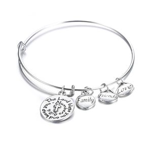Mode Uitbreidbare Bangle Armbanden voor Vrouwen Vrienden Liefde Familie Charms Verzilverd Armband Vriendschap Jewelry4414039