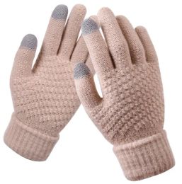 Mode-explosiemodellen Winter Non-Slip Warm Touch Screen Handschepen Women Men Warm kunstmatige wol stretch breien mittens 2 stks een paar