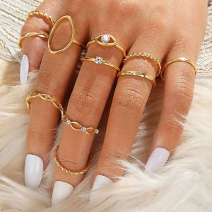 Fashion Eye 11 -stuks voor dames Instagram Cool Multi Joint Creative Diamond ingelegde ring