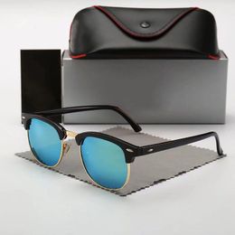 Gafas de moda Diseñador de lujo Gafas de sol Hombres Mujeres Cuadrado Medio marco Piloto Gafas de sol Clásicas de alta calidad Lunettes De Soleil Pour Femmes con estuche de cuero