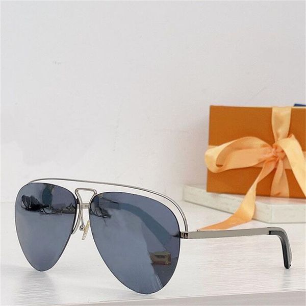 Lunettes de soleil Lunettes de soleil Gunmetal Grey verres miroirs pour branches sans monture gravées au laser Shaded Z1172 Lunettes montures ajourées Lunettes de soleil drive Occhiali da sole