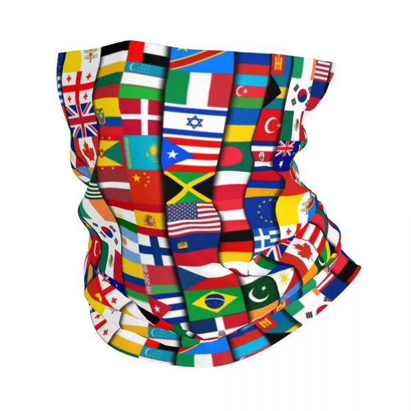 Fashion Face masques cou Gaiter 60 drapeaux des pays du monde bandana couvre couvre-cou imprimé Masque foulard masque couvrant la randonnée pour les hommes pour les hommes pour le vent adulte y240425
