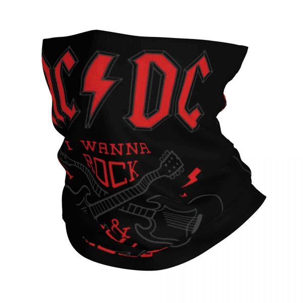 Fashion Face Masks Neck Gaiter AC DC Rock Bandana Guy Guy Windproof Scarf Cover Australian Heavy Metal Music Headpiece Tube Balaclava Q240510