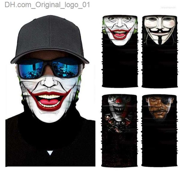 Moda Mascarillas Cuello Polaina Bandanas Película Payaso Anime Cráneo Pasamontañas sin costura Senderismo Bufanda Cuello Polaina Halloween Magia Headwear Deportes Hombres Ciclismo Z230803