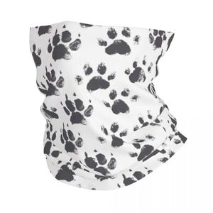 Fashion Face Masks Neck Gaiter Impressions d'encre noire avec des pattes de chien en désordre Bandana Couvre de cou imprimé BALACLAVAS EMBOUR