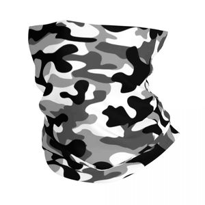 Fashion Face Masks Neck Gaiter noir blanc Camouflage de camouflage bandana cou Gaiter imprimé armée camouflage cadavre enveloppe d'écharouche de pêche de secours